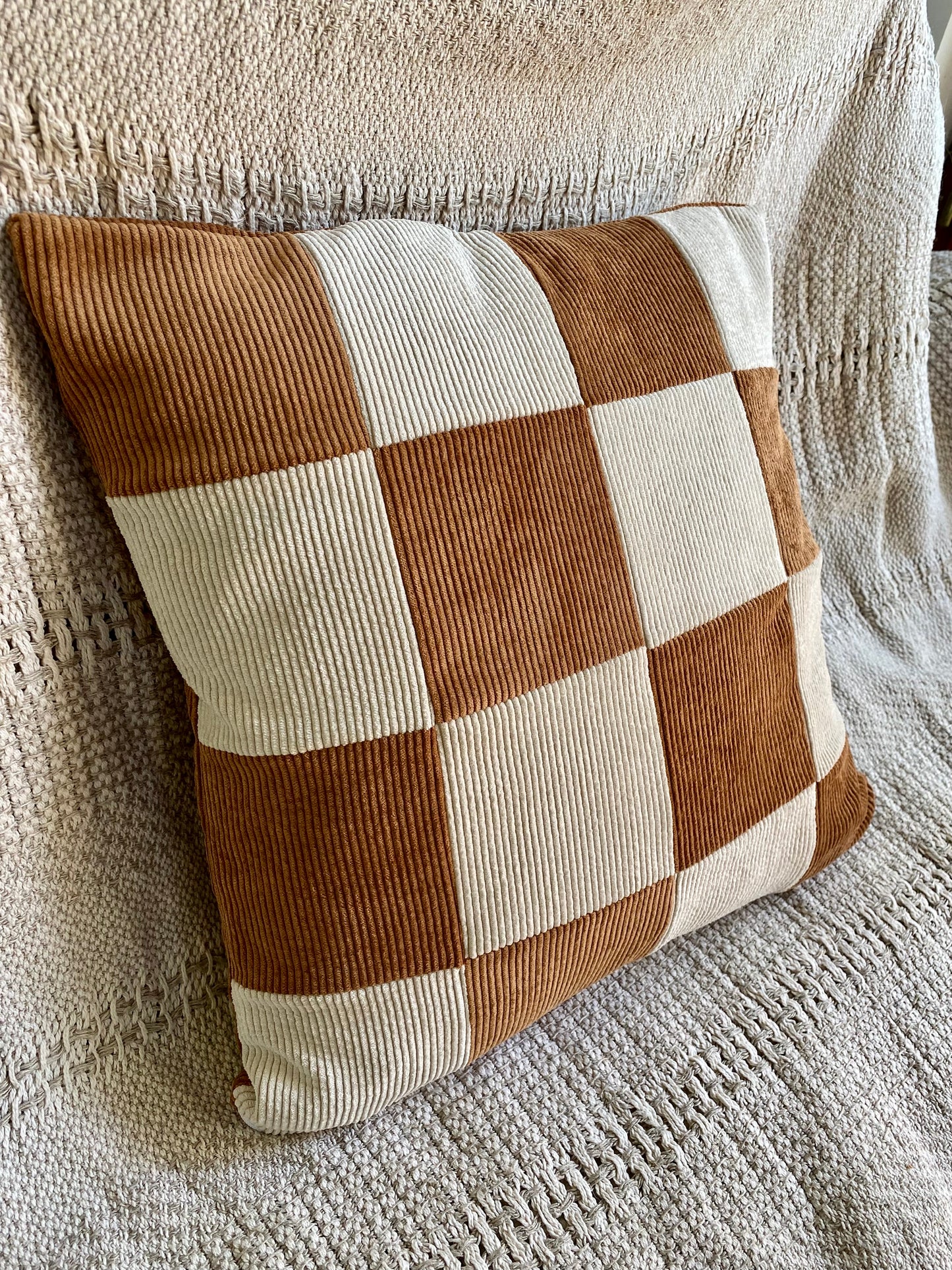 Housse de coussin patchwork