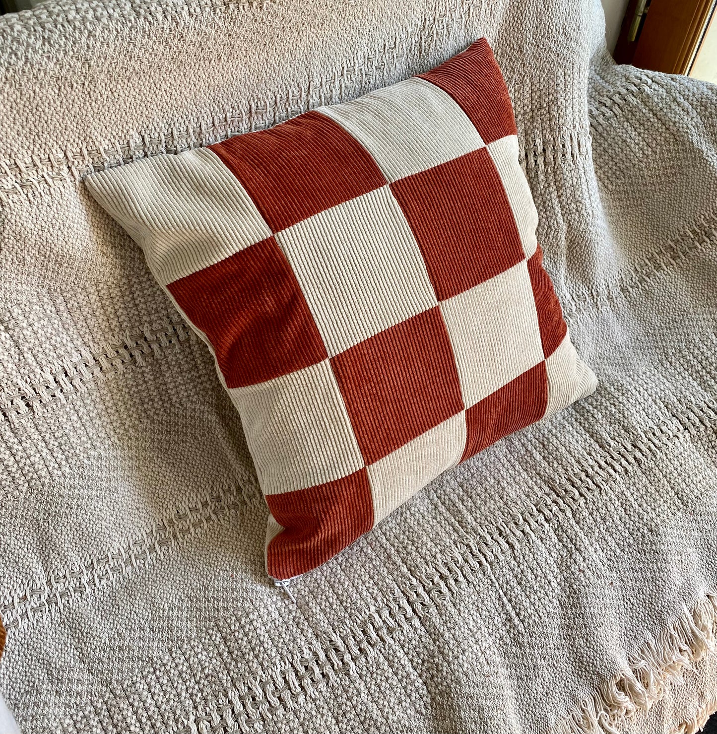 Housse de coussin patchwork